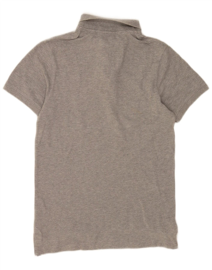 Camisa polo masculina Tommy Hilfiger pequena algodão cinza