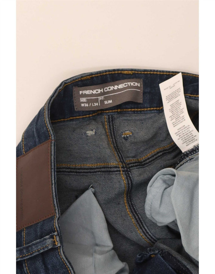 French Connection Masculino Slim Jeans W36 L34 Azul Algodão