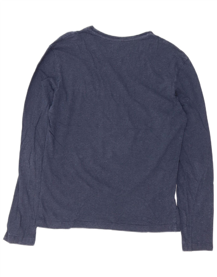 CALVIN KLEIN Top gráfico masculino manga comprida pequeno algodão azul marinho