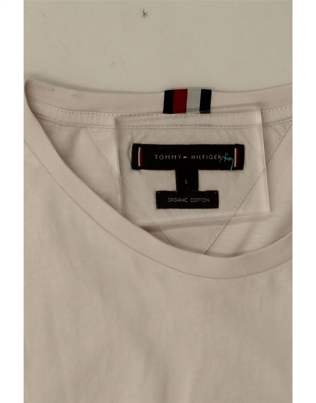 Tommy Hilfiger Camiseta masculina gráfica grande algodão branco