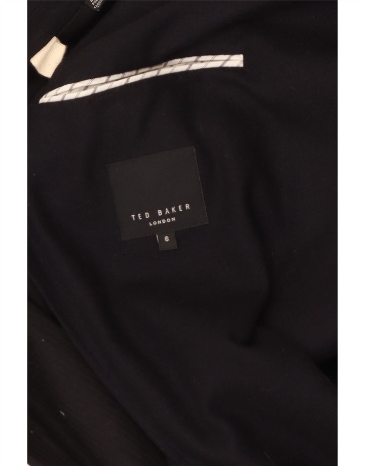 Jaqueta blazer masculina de 2 botões Ted Baker tamanho 6 2XL azul marinho