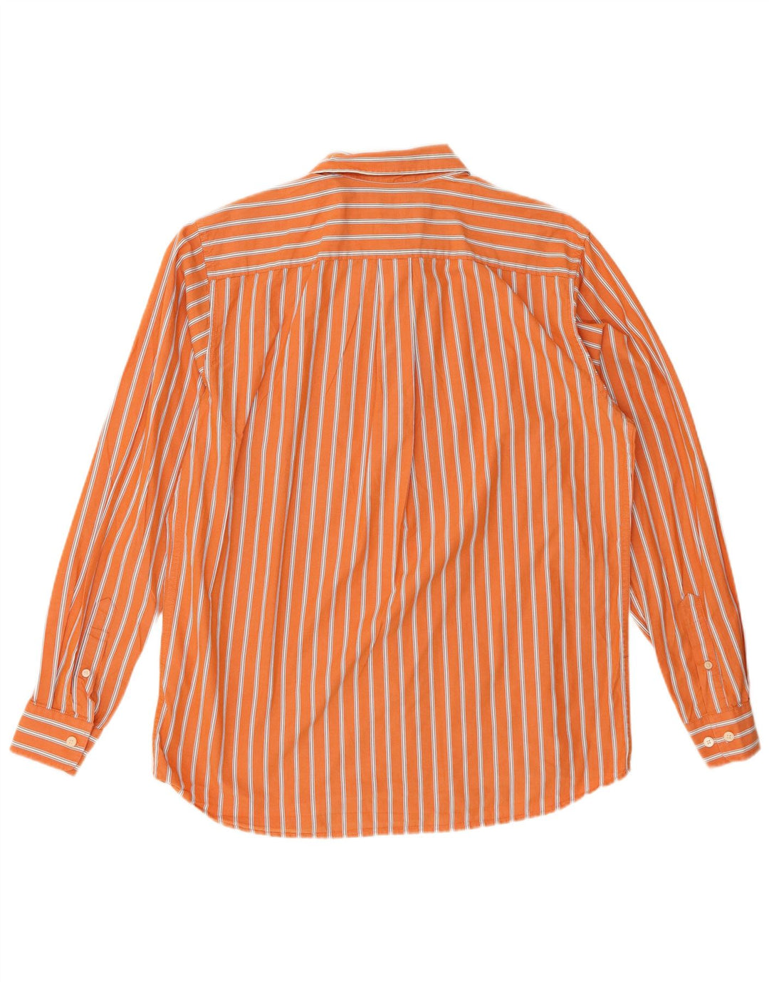 Camisa masculina EDDIE BAUER de algodão listrado laranja médio