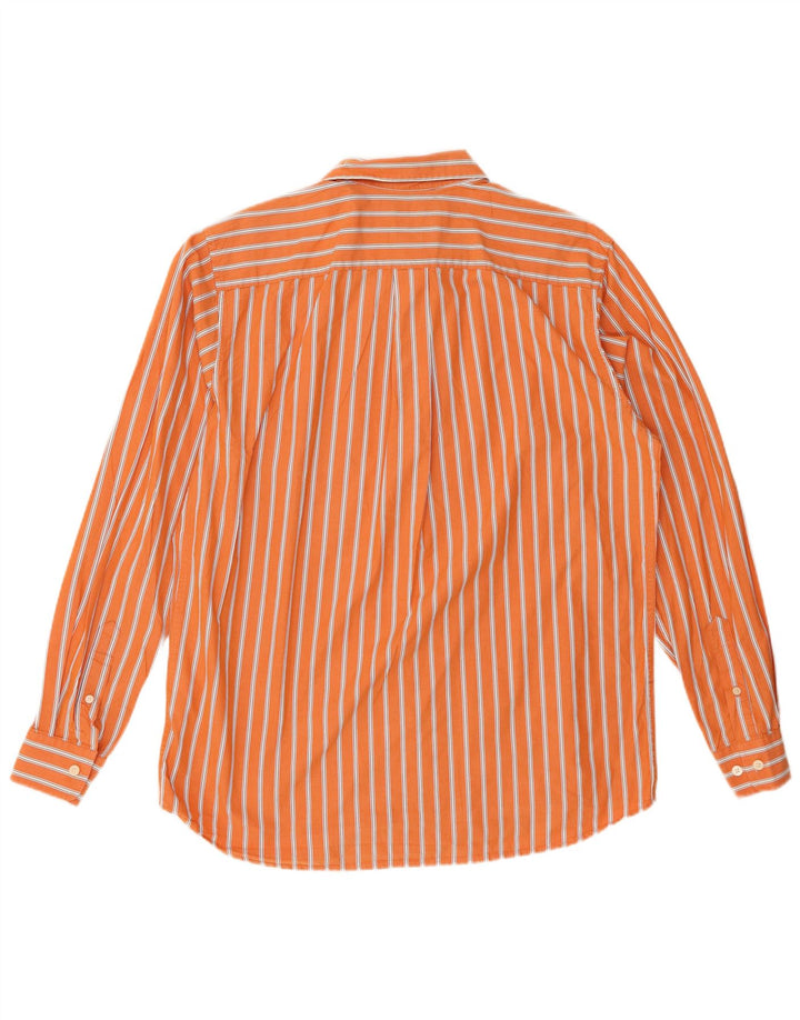 Camisa masculina EDDIE BAUER de algodão listrado laranja médio