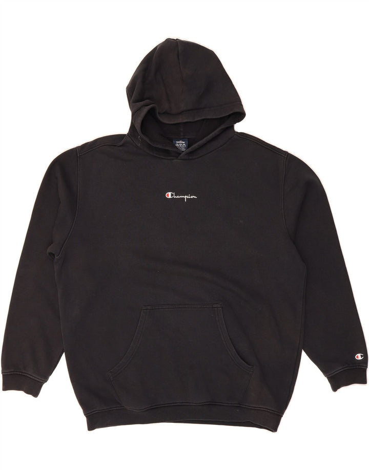 CHAMPION Mens Hoodie Jumper Medium Black Cotton Vintage Champion and Second-Hand Champion from Messina Hembry 