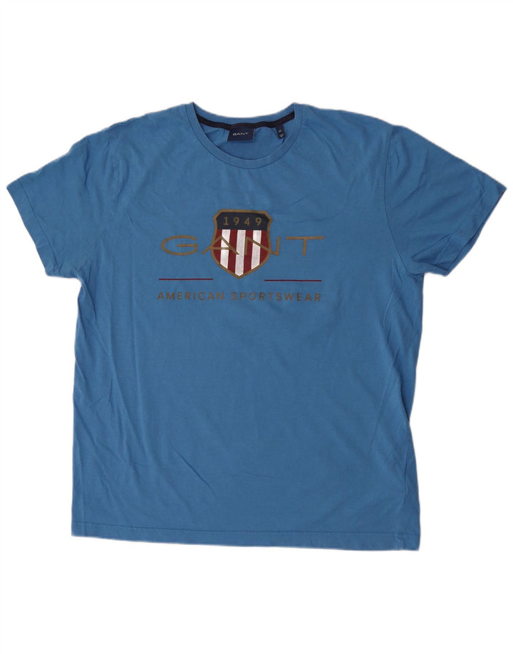 Gant Camiseta masculina gráfica Top XL algodão azul