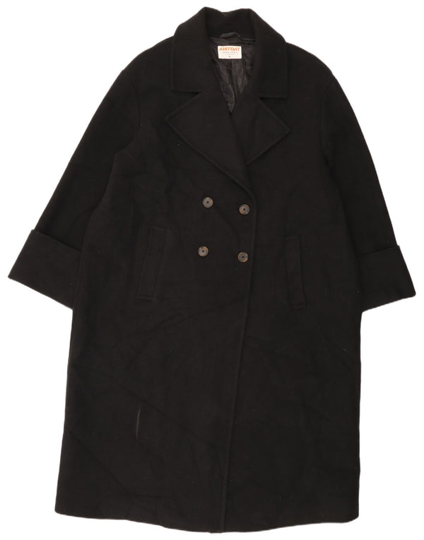 Casaco feminino John Lewis com peito duplo grande UK 18 XL poliéster preto