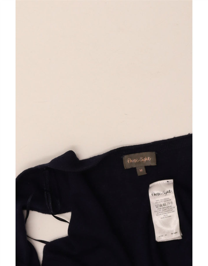 PHASE EIGHT Womens Longline Open Cardigan Sweater UK 12 Medium Navy Blue