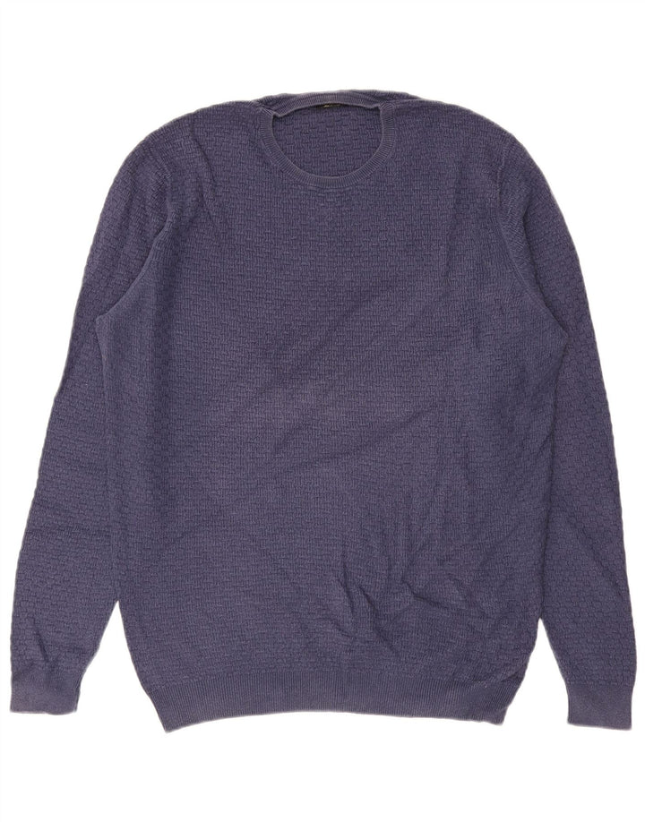 Suéter masculino MASSIMO DUTTI com gola redonda XL algodão azul