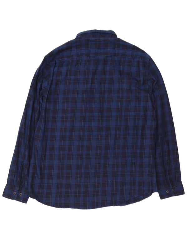 Camisa masculina de flanela Lee Indigo Relaxed Fit XL azul marinho xadrez algodão