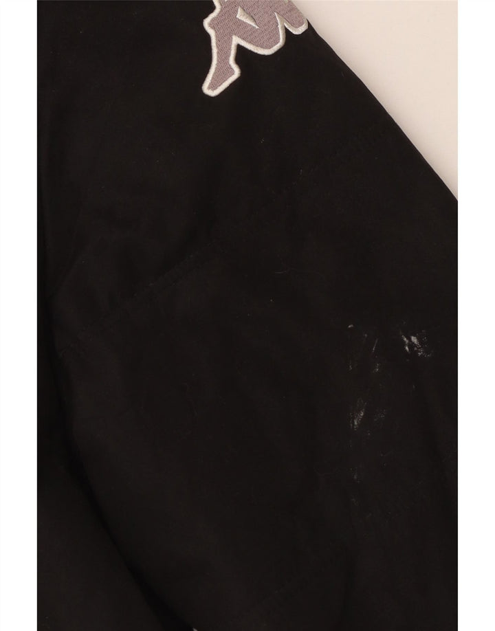 Casaco corta-vento masculino com capuz gráfico Kappa UK 38 poliéster preto médio