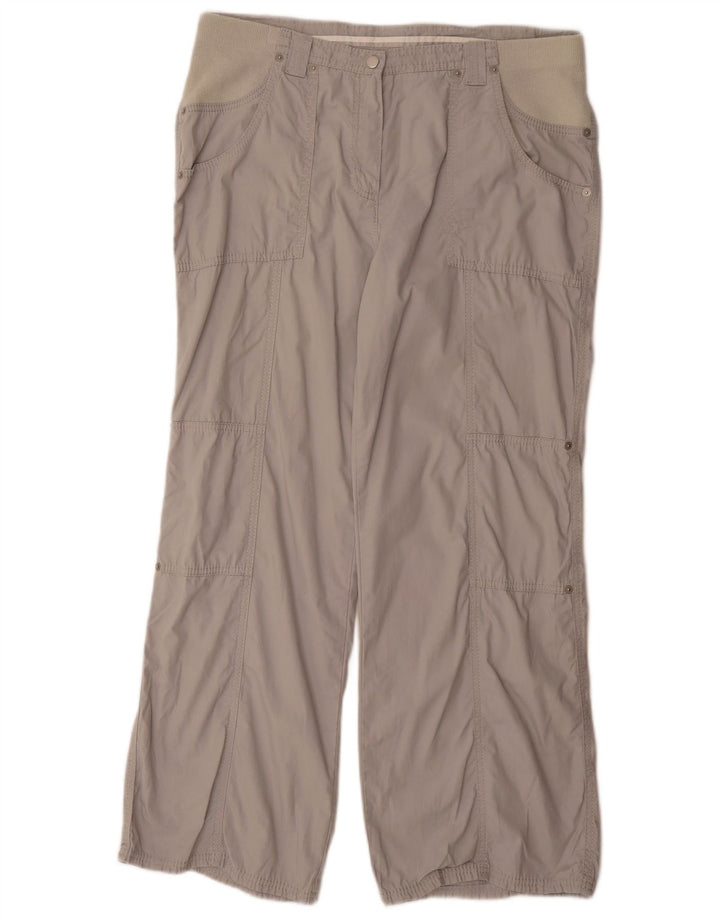 Calça cargo feminina reta Marks & Spencer Reino Unido 14 grande W34 L30 cinza
