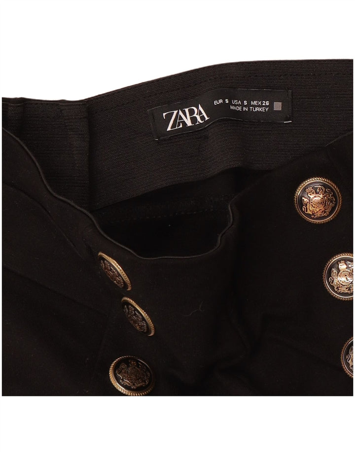 Zara Calça feminina casual slim pequena W26 L24 preta
