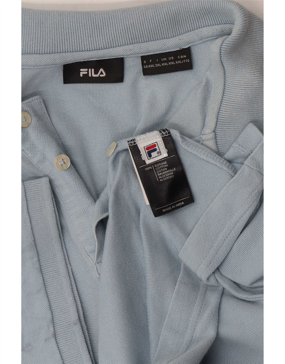Camisa polo masculina Fila 2XL algodão azul