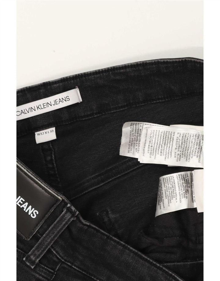 Calvin Klein Mens Jeans Slim W32 L30 Algodão Preto