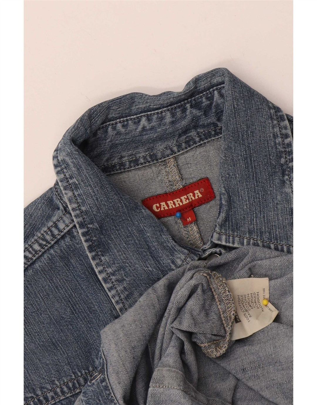 Camisa jeans feminina Carrera UK 12 algodão azul médio