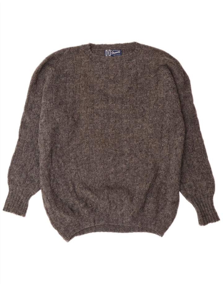 Suéter masculino Drumohr com gola redonda XL lã cinza