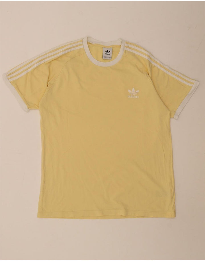 Camiseta masculina Adidas grande algodão amarelo