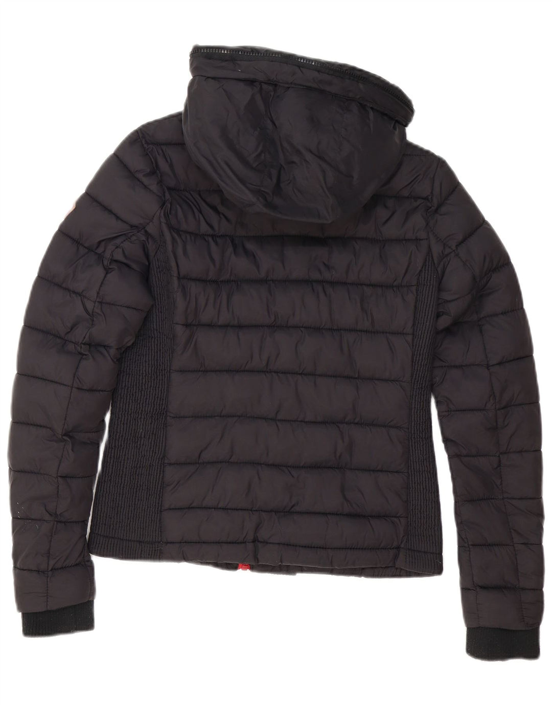 Jaqueta acolchoada com capuz feminina Superdry UK 12 médio preto nylon