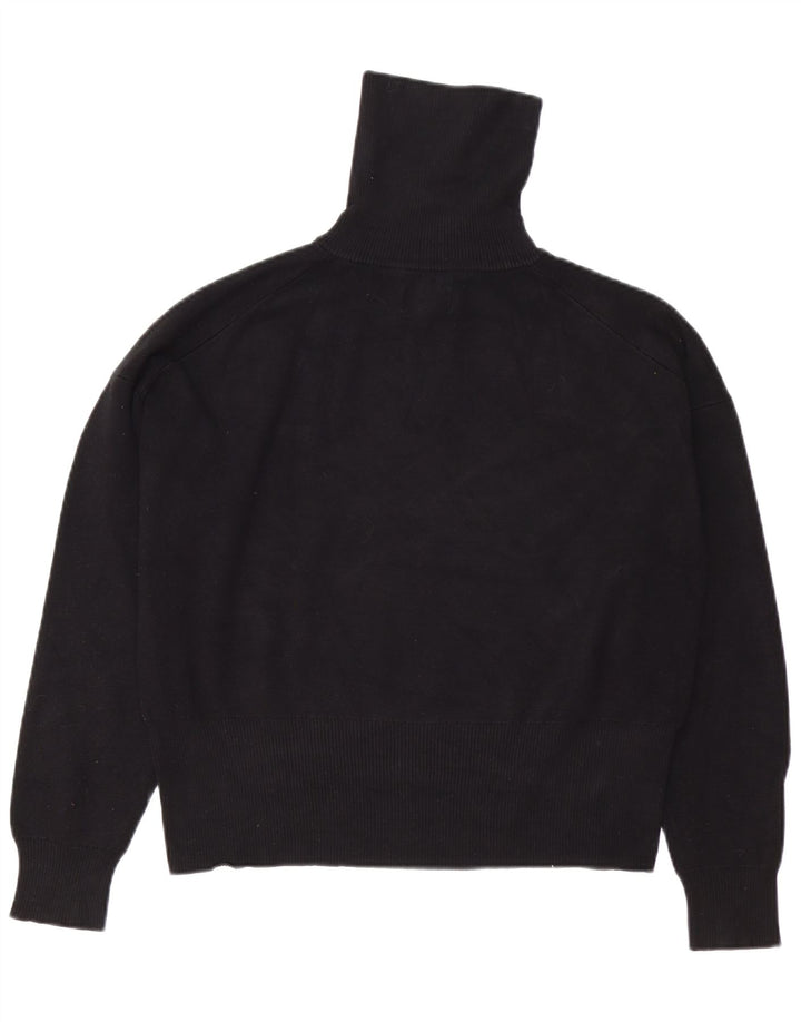 JACK WILLS Suéter feminino grande com zíper e gola redonda Reino Unido 14 grande preto