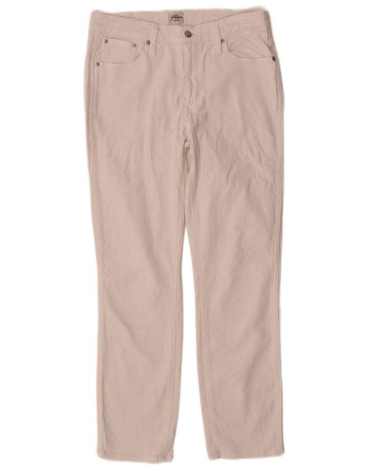 J. Crew Calça feminina reta casual W29 L28 branca