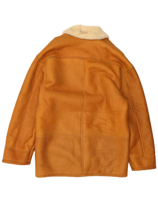 Jaqueta masculina vintage Shearling IT 48 marrom médio