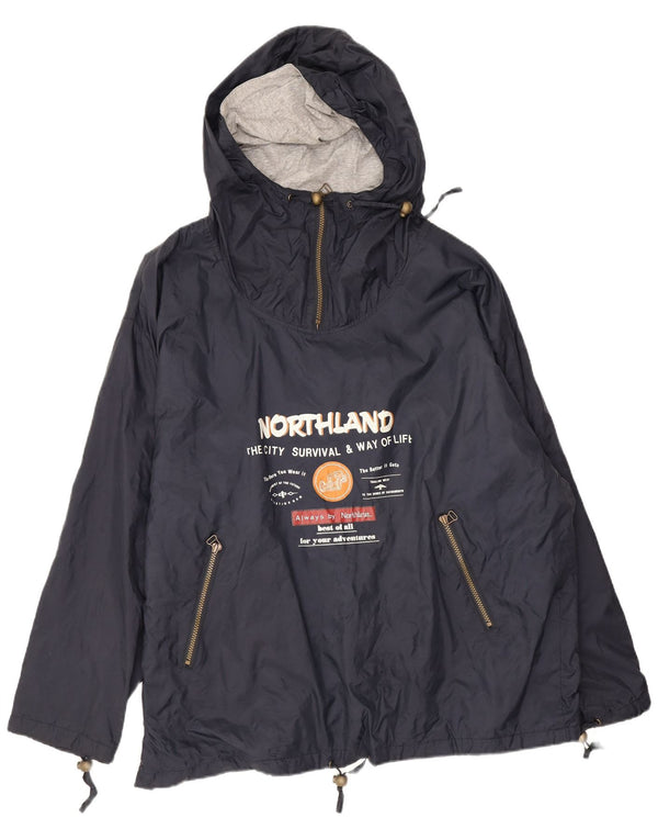 Jaqueta masculina Northland Loose Fit Graphic com capuz anorak Reino Unido 40 grande azul marinho