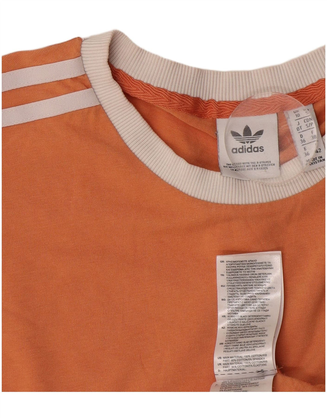 Camiseta Feminina Adidas Top UK 10 Pequeno Algodão Laranja