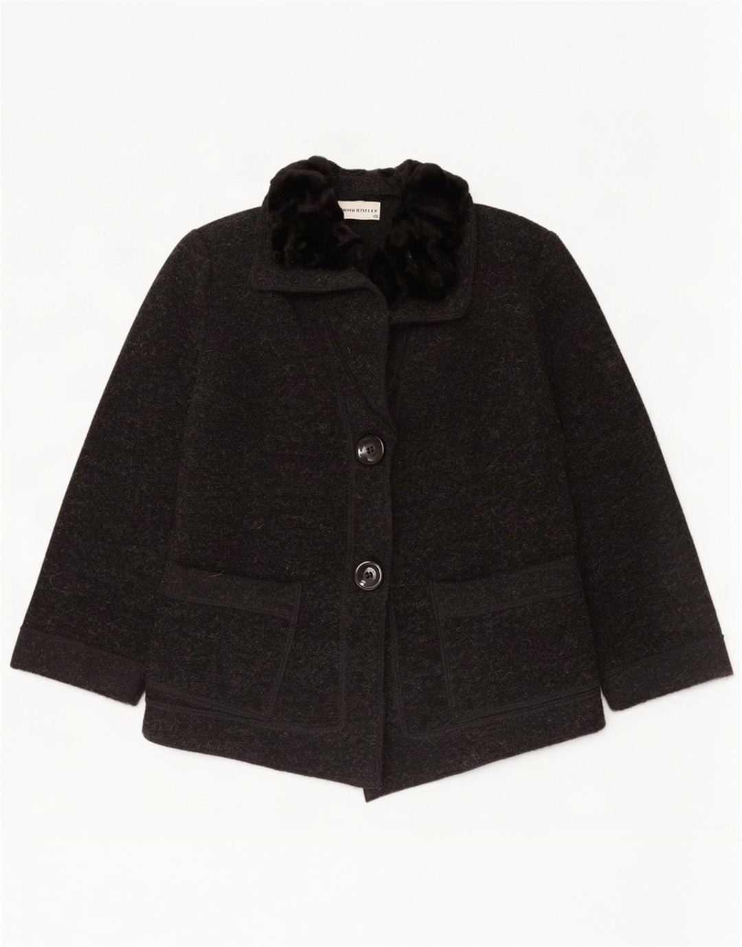 Jaqueta blazer feminina John Bentley com 2 botões Reino Unido 10 bloco cinza pequeno