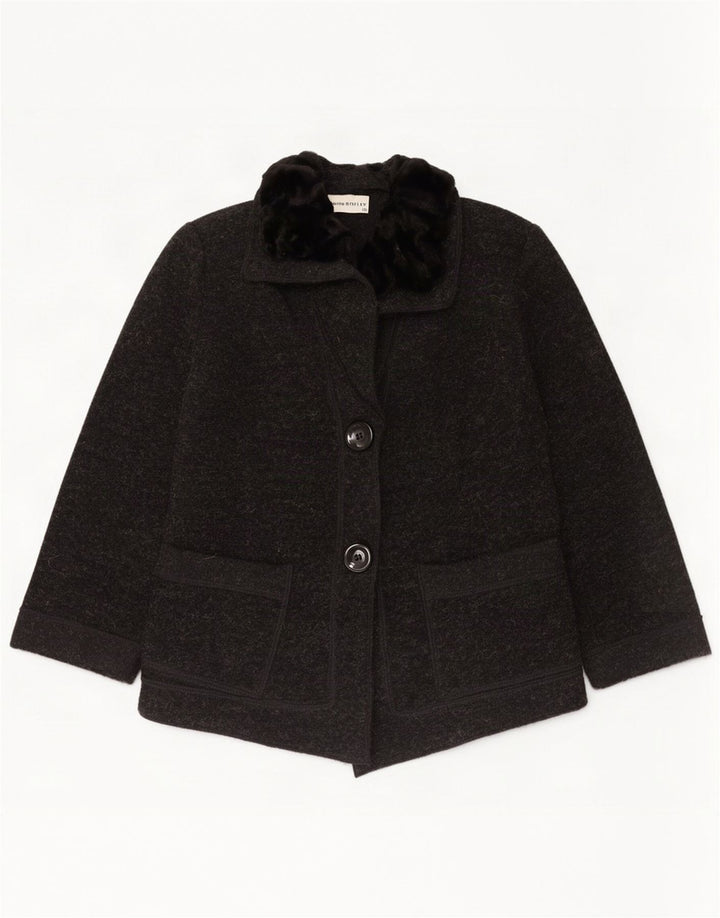 Jaqueta blazer feminina John Bentley com 2 botões Reino Unido 10 bloco cinza pequeno