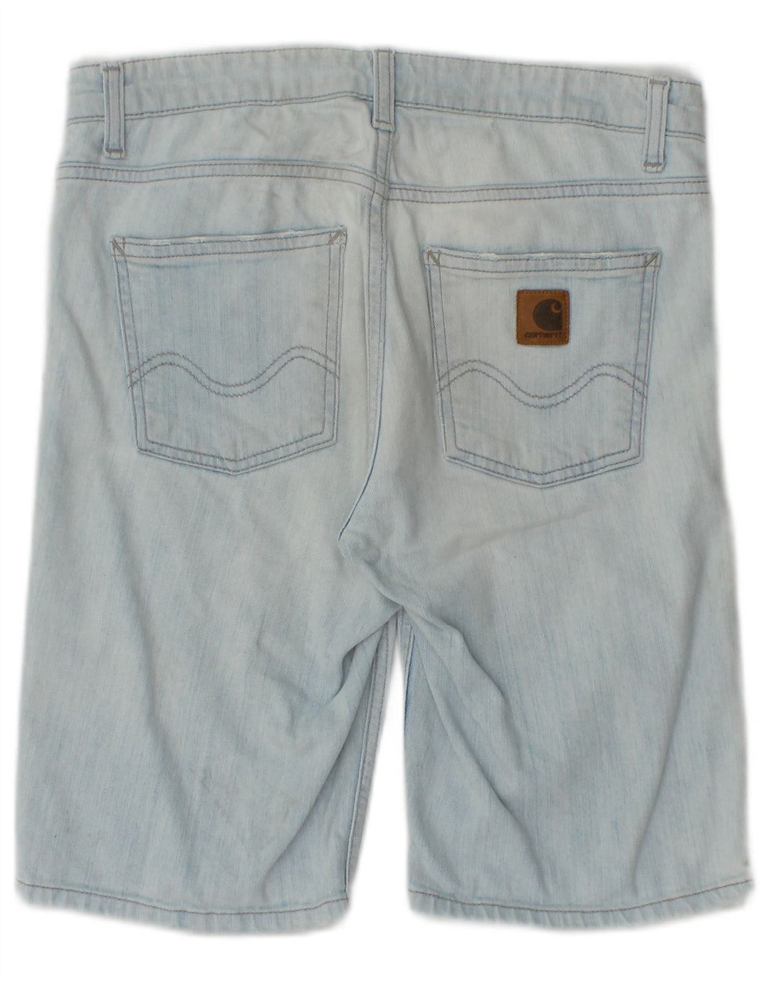 Bermuda jeans feminina CARHARTT W27 pequeno algodão azul