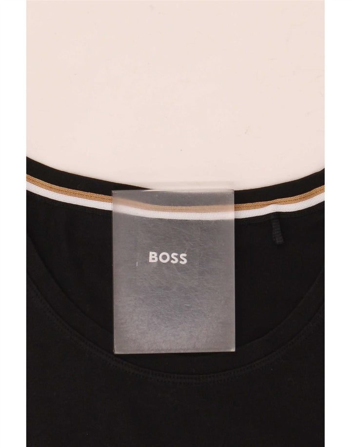 Camiseta masculina Hugo Boss Top médio algodão preto