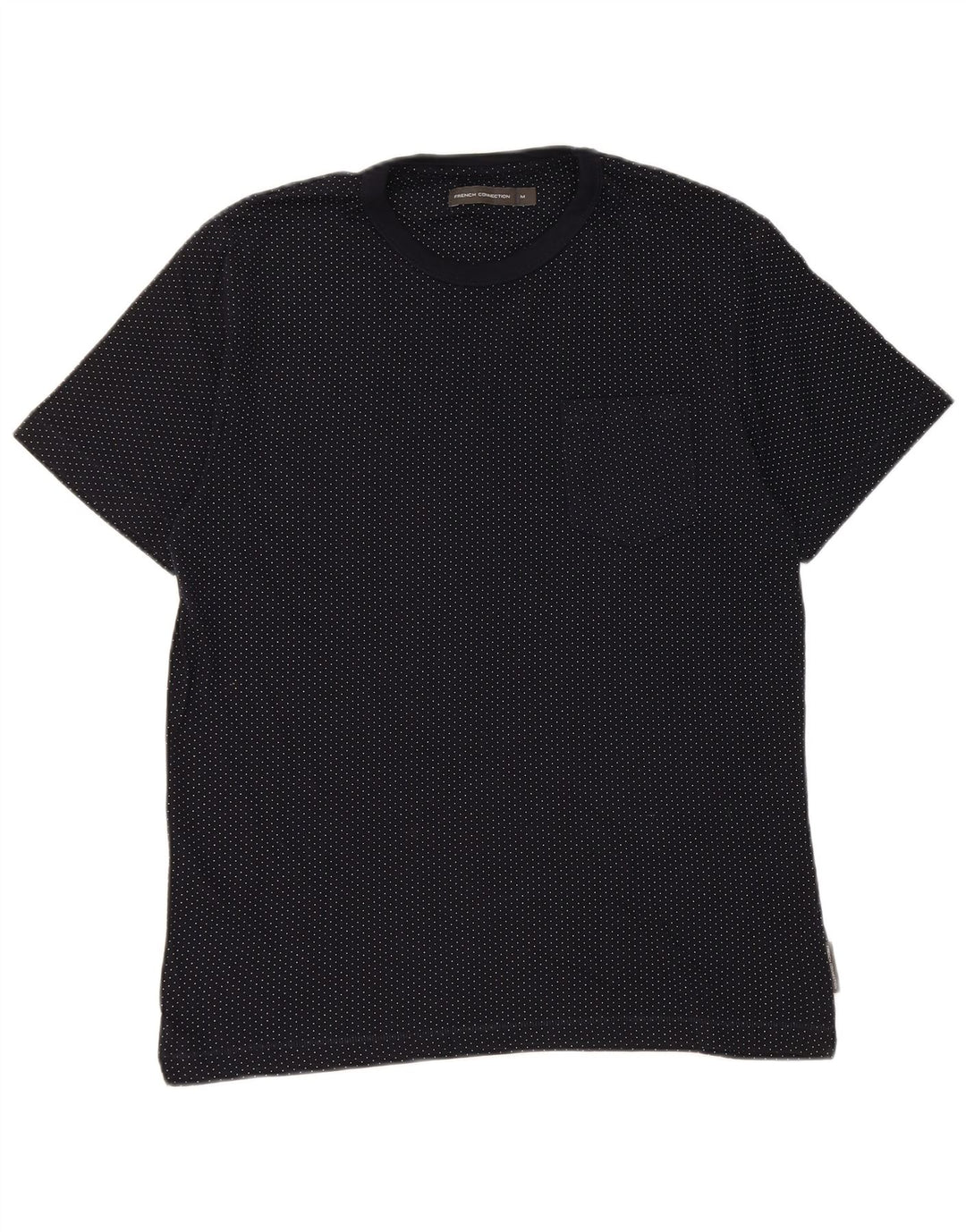 Camiseta masculina French Connection Top médio algodão manchado azul marinho