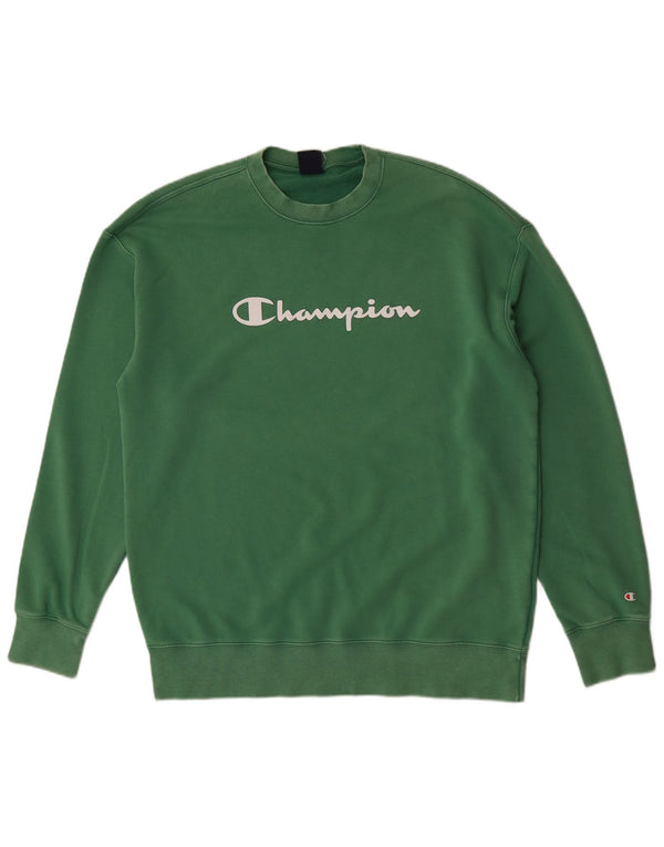 Champion moletom gráfico masculino jumper 2XL algodão verde