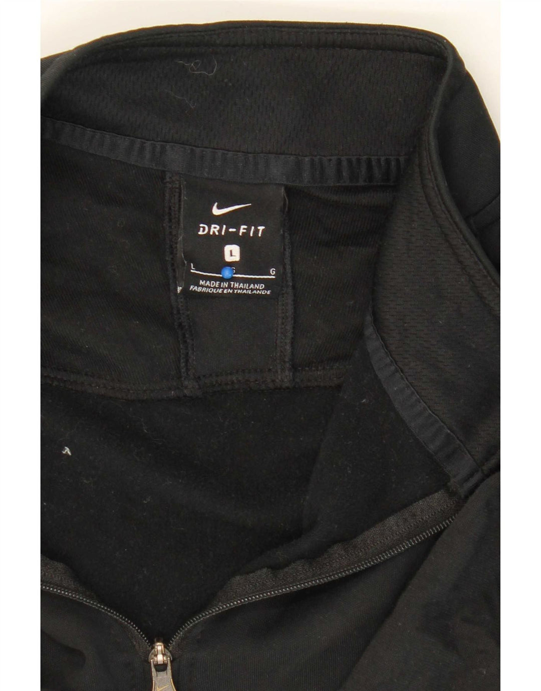 Pulôver masculino Nike Dri Fit com gola e zíper, top grande de poliéster preto