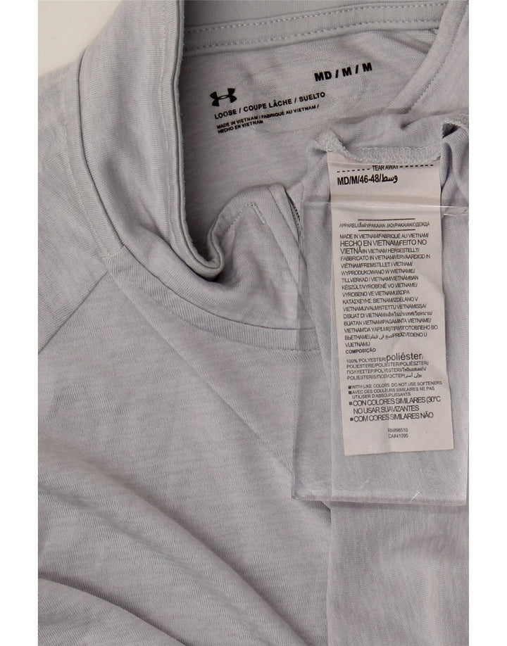 Under Armour Mens Zip Neck Pulôver Treino Top Cinza Médio Poliéster