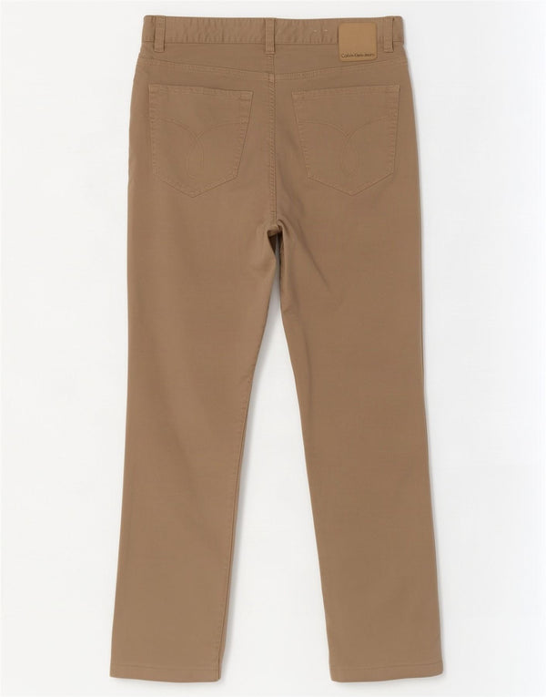 Calvin Klein Calça masculina reta casual W33 L29 algodão cáqui