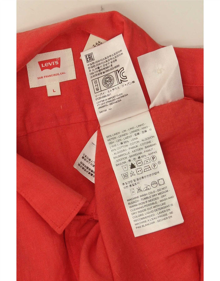 Camisa masculina de manga curta Levi's grande linho vermelho