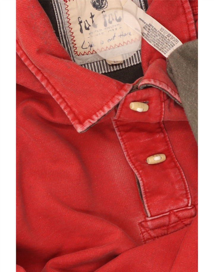 FAT FACE Suéter masculino com gola redonda e algodão vermelho grande