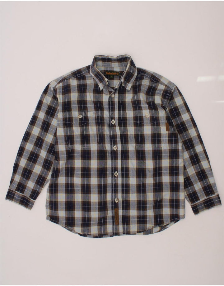 Camisa TIMBERLAND Menino 5-6 Anos Azul Xadrez Algodão