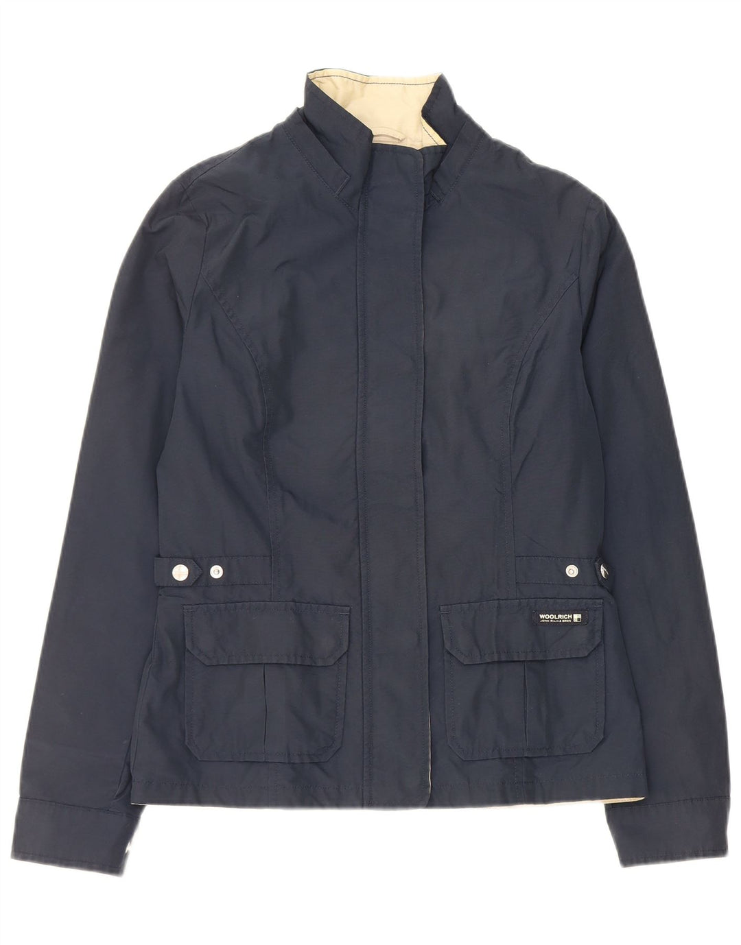 Jaqueta utilitária feminina Woolrich Reino Unido 14 grande algodão azul marinho