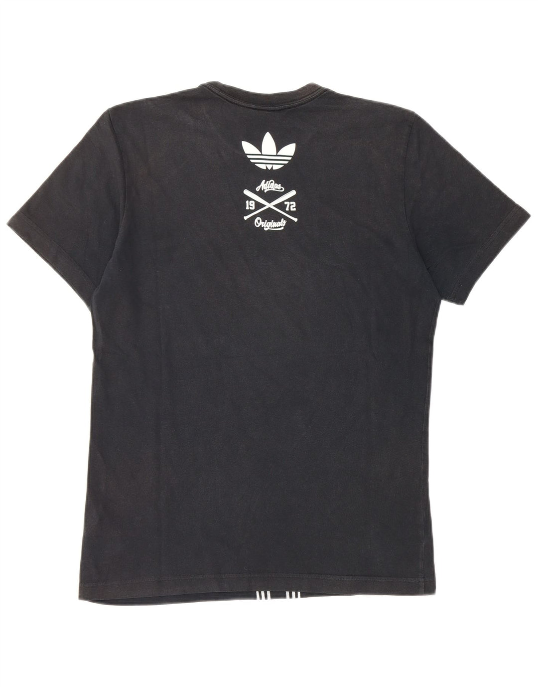Adidas Mens Graphic T-Shirt Top Pequeno Algodão Preto