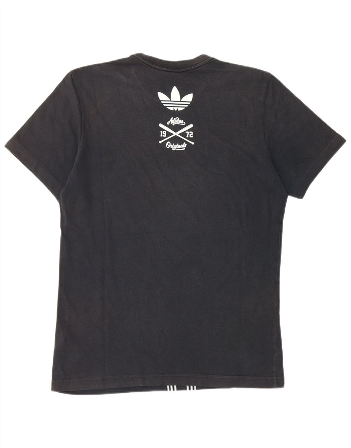Adidas Mens Graphic T-Shirt Top Pequeno Algodão Preto