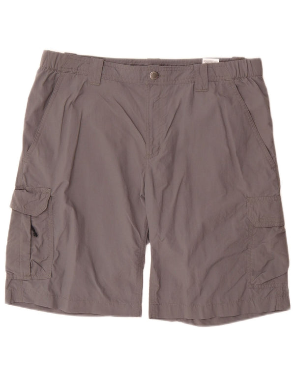 Columbia Mens Cargo Shorts W36 Grande Cinza Nylon