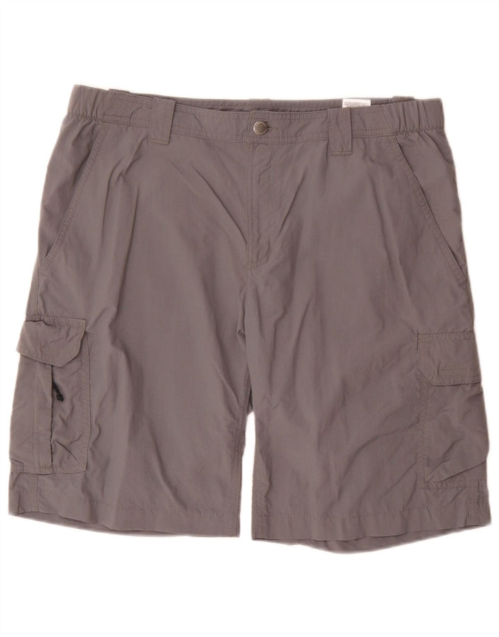 Columbia Mens Cargo Shorts W36 Grande Cinza Nylon