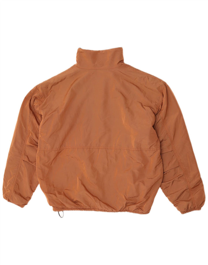 Jaqueta reversível de lã de grandes dimensões masculina vintage poliamida marrom pequena