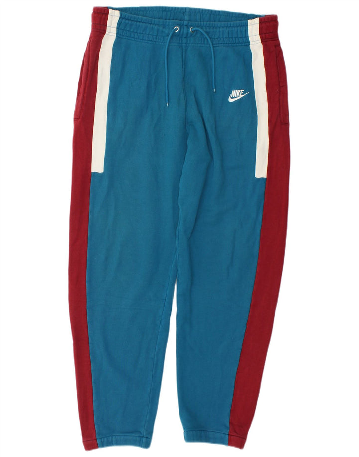 Calça de treino masculina Nike Joggers médio azul colorblock algodão