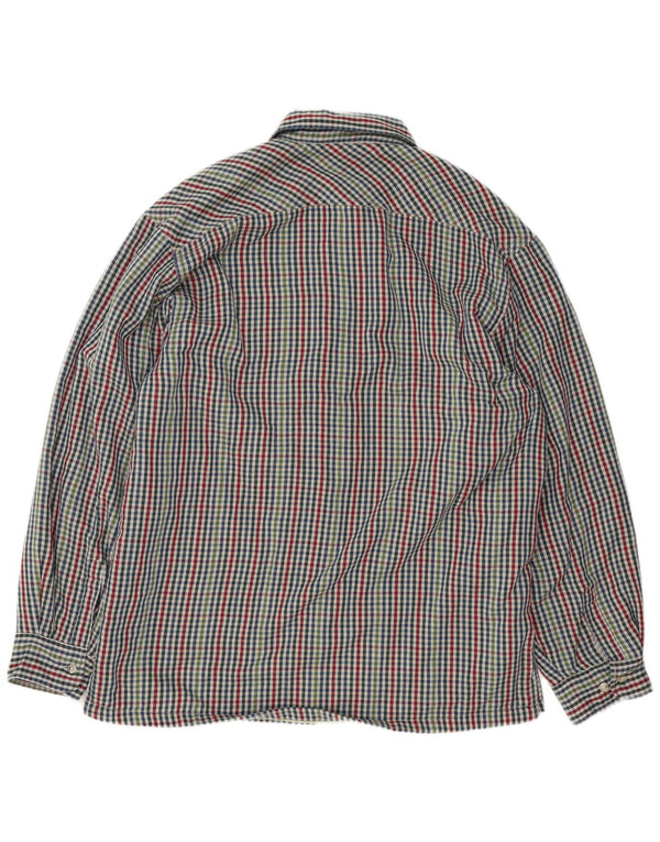 Camisa masculina vintage de flanela de lenhador grande algodão guingão multicolorido