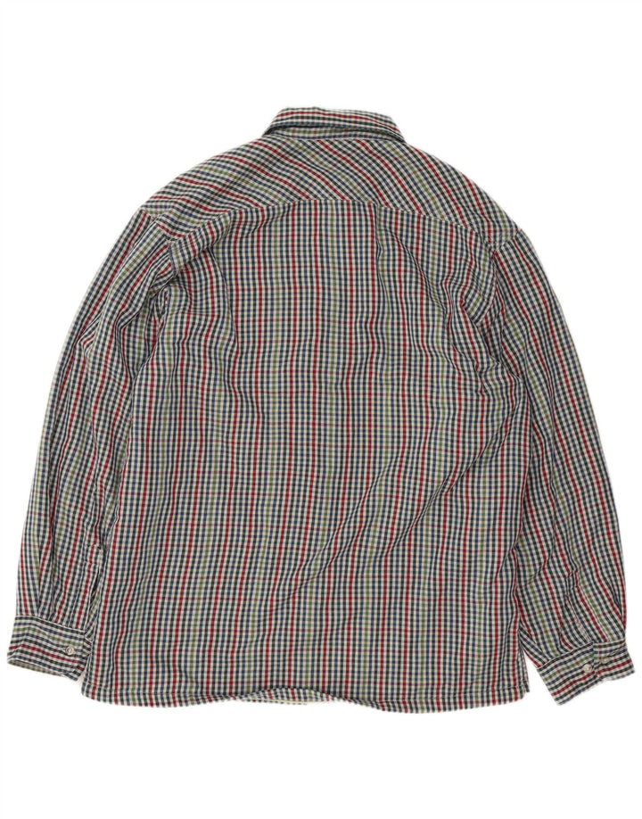 Camisa masculina vintage de flanela de lenhador grande algodão guingão multicolorido