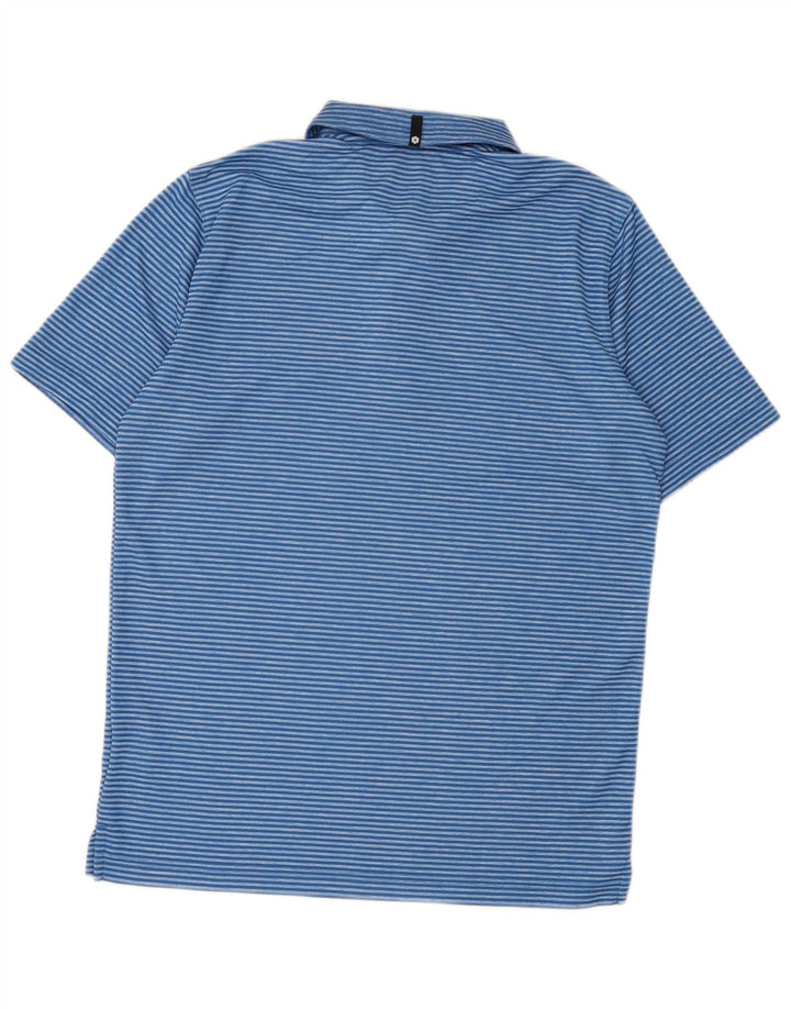 Camisa polo masculina Puma risca de giz azul médio poliéster