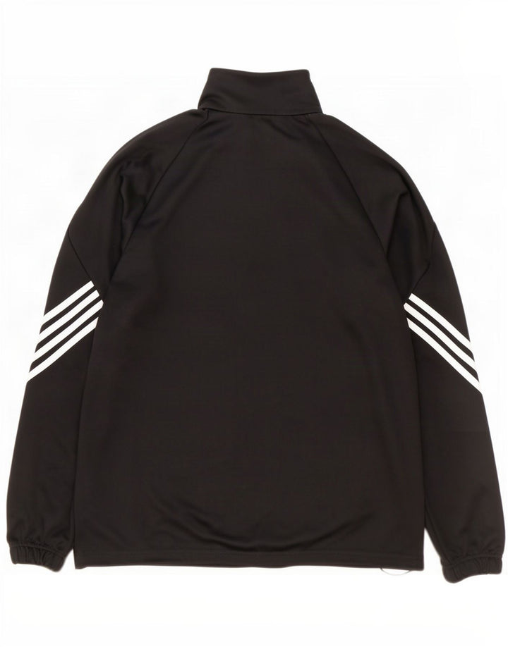 Adidas Mens Climalite Zip Neck Pullover Treino Top Grande Poliéster Preto